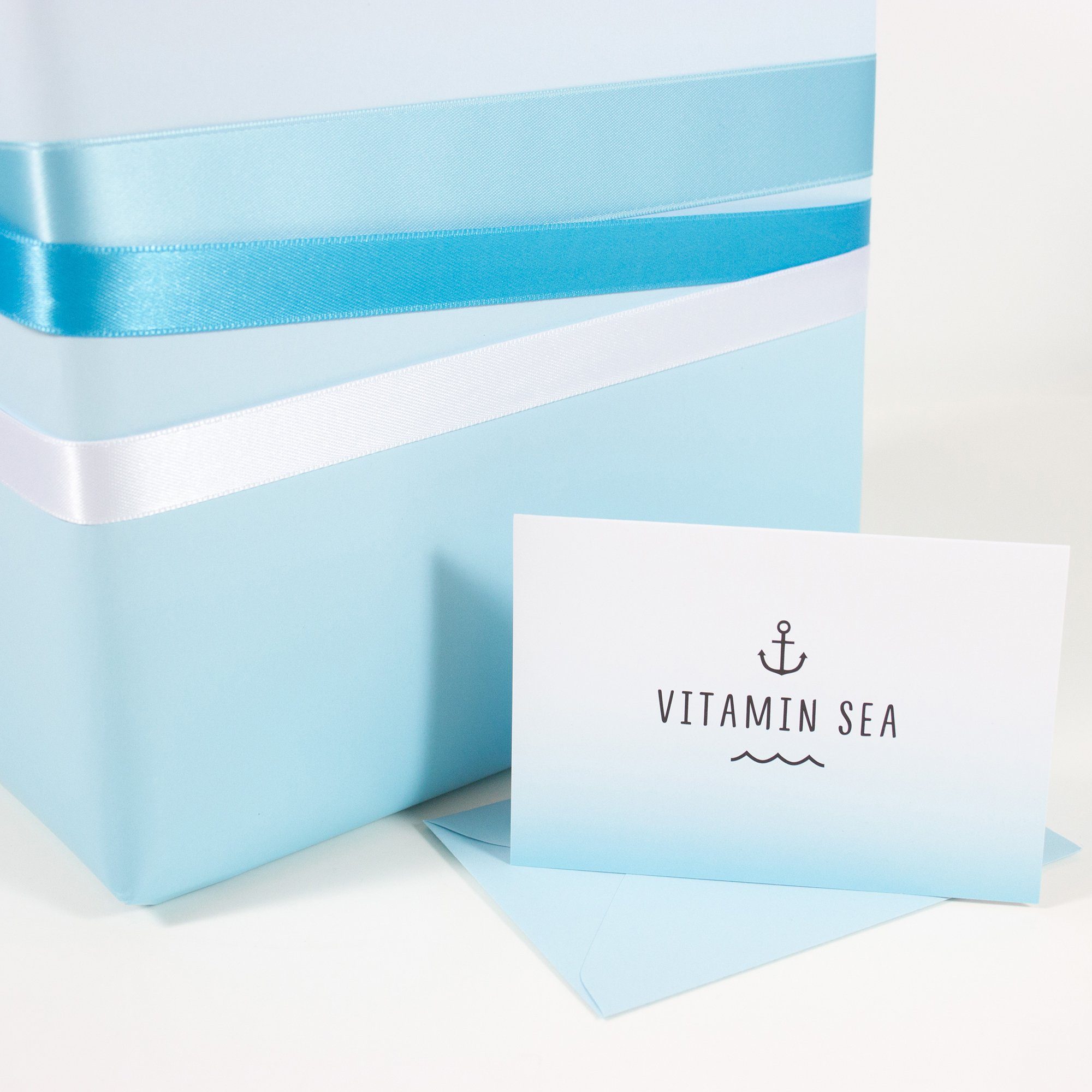 Grußkarte Sea, Klappkarte Mini-Grußkarte & mit Vitamin Hummingbird Bow Umschlag