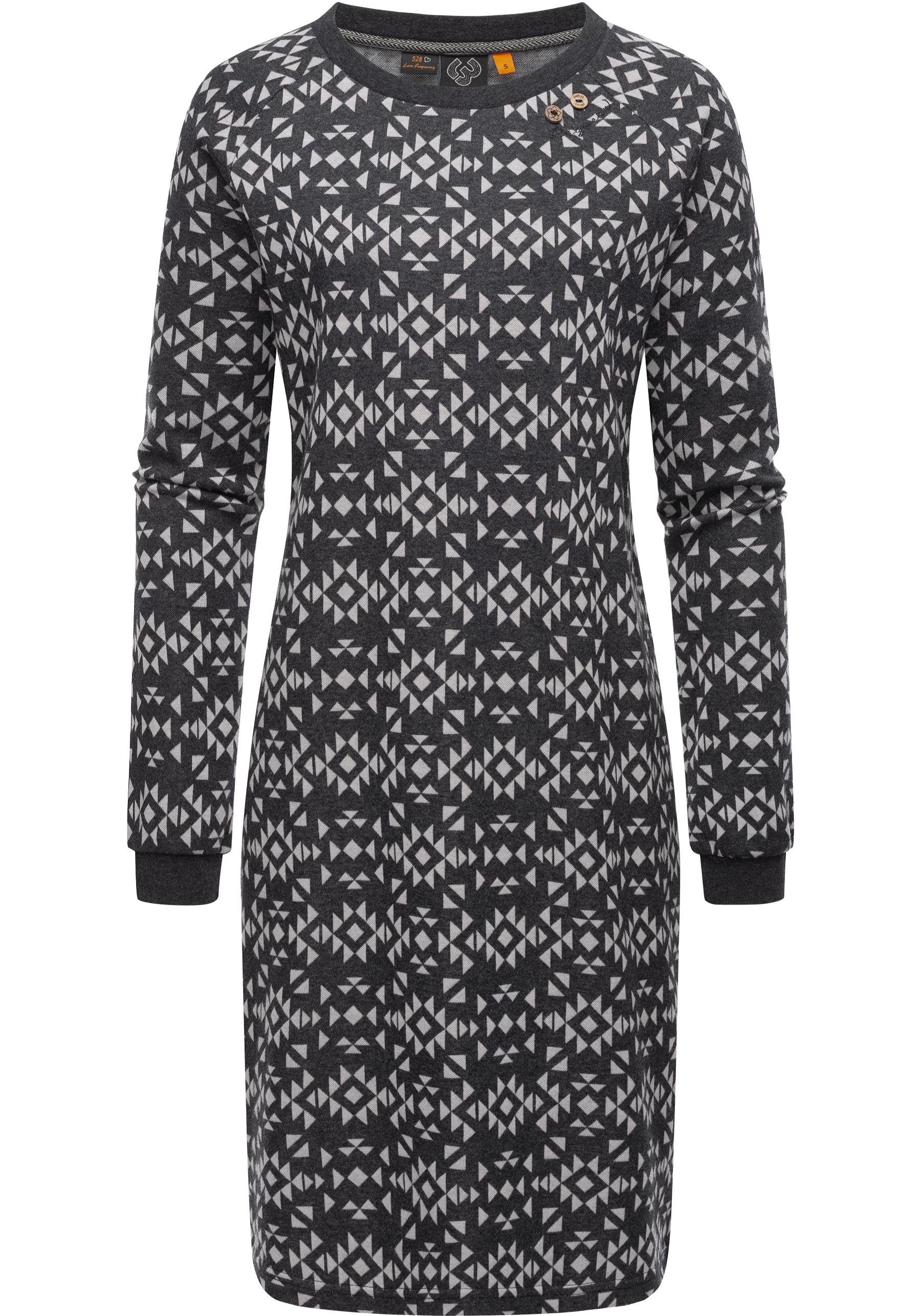 Ragwear Sweatkleid Dassa Aztec stylisches Langarmkleid für den Winter