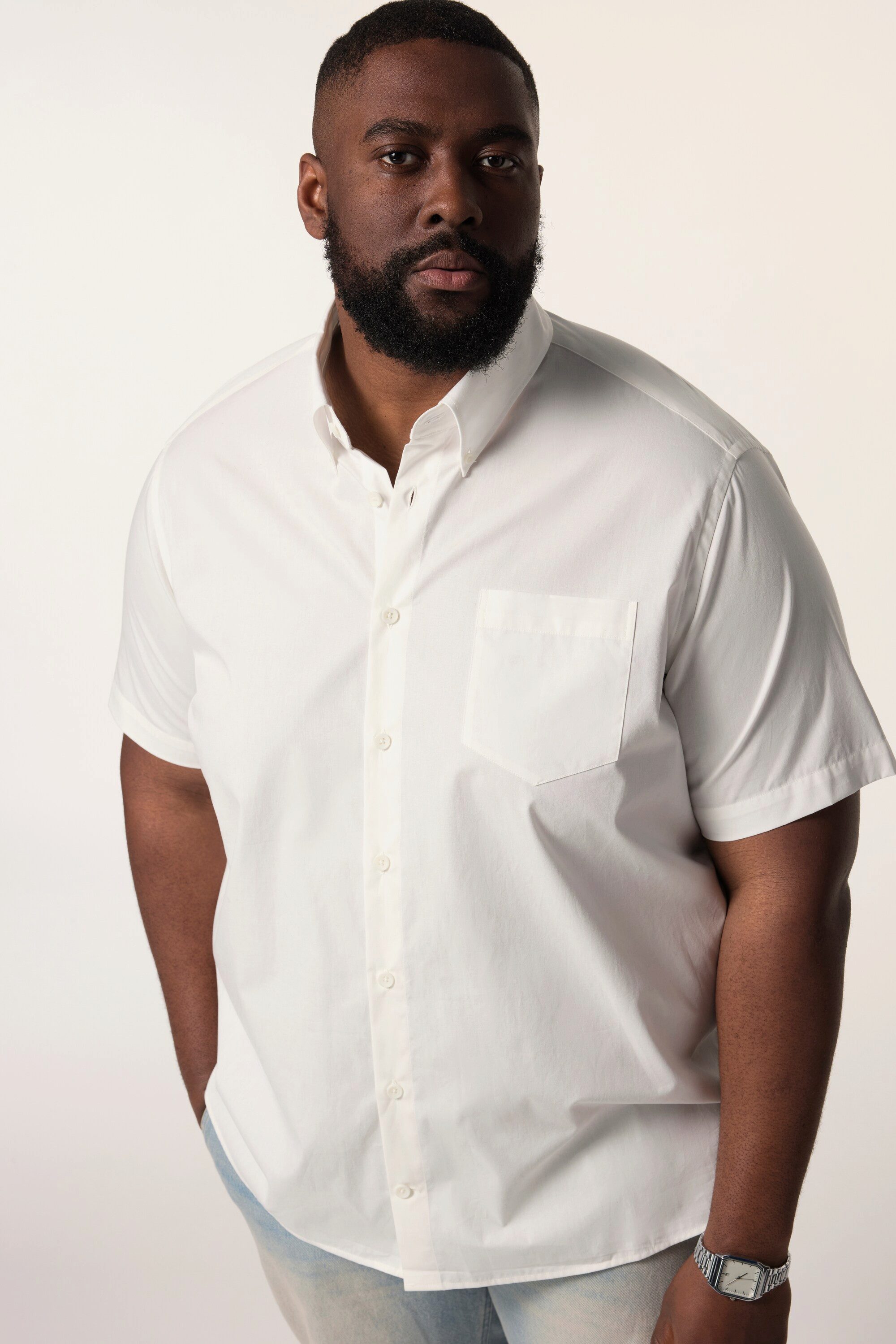 STHUGE Kurzarmhemd STHUGE Hemd Halbarm Buttondown-Kragen günstig online kaufen