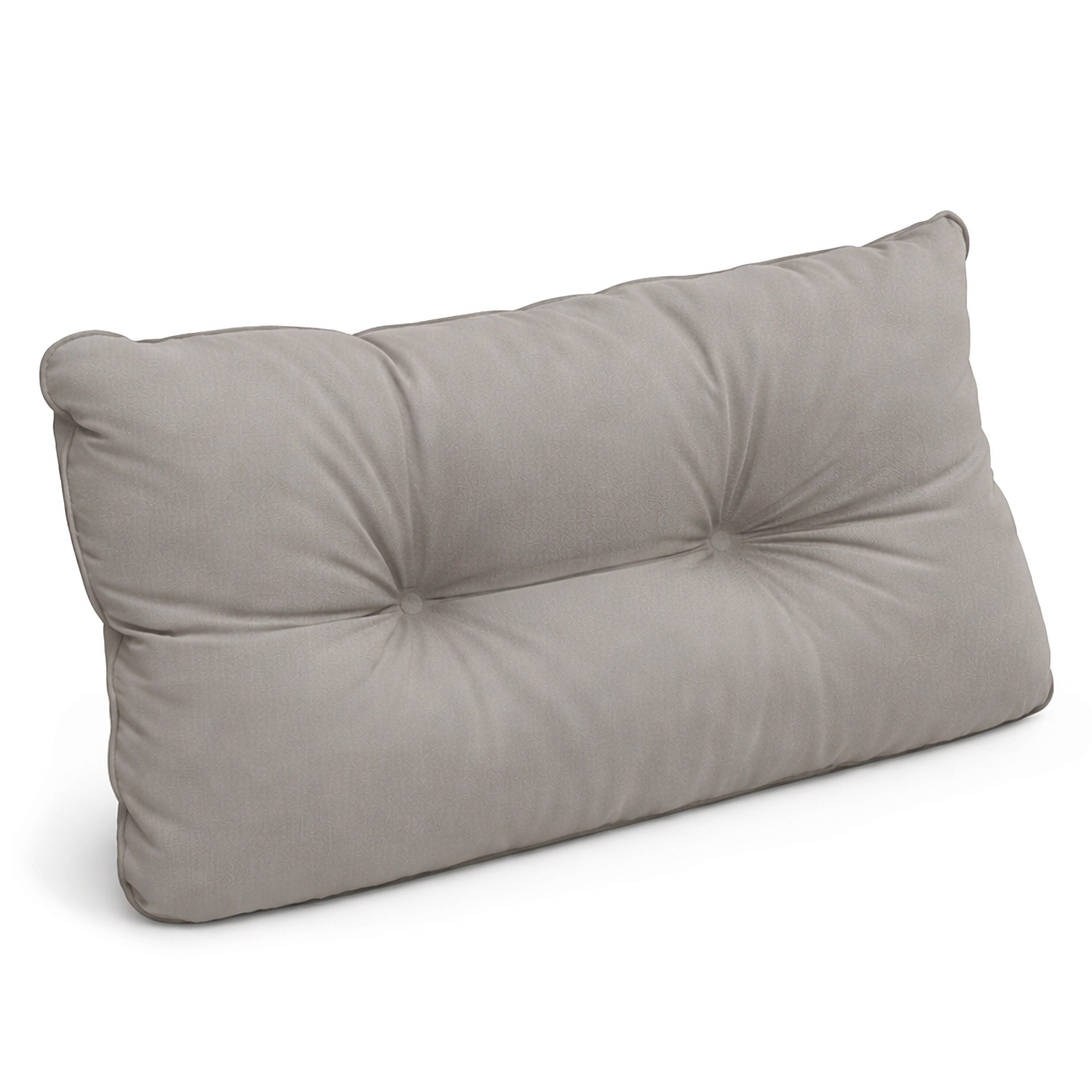 Beautissu Sitzkissen Lounge Kissen Outdoor Rückenkissen Flair LK, 50x40x12cm, Grau, 50x40x12 cm – Wetterfest Schmutzabweisend Polster für Gartenmöbel