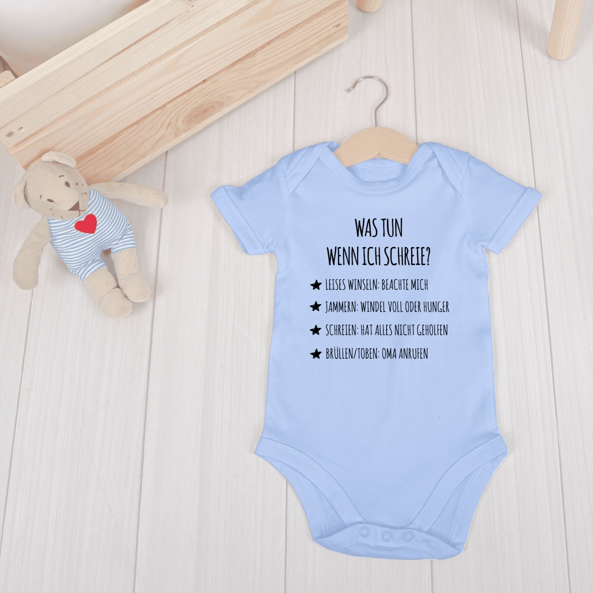Shirtracer Shirtbody Schreianleitung, was tun wenn ich schreie? Strampler Baby Mädchen & Junge – Bild 4 von 5