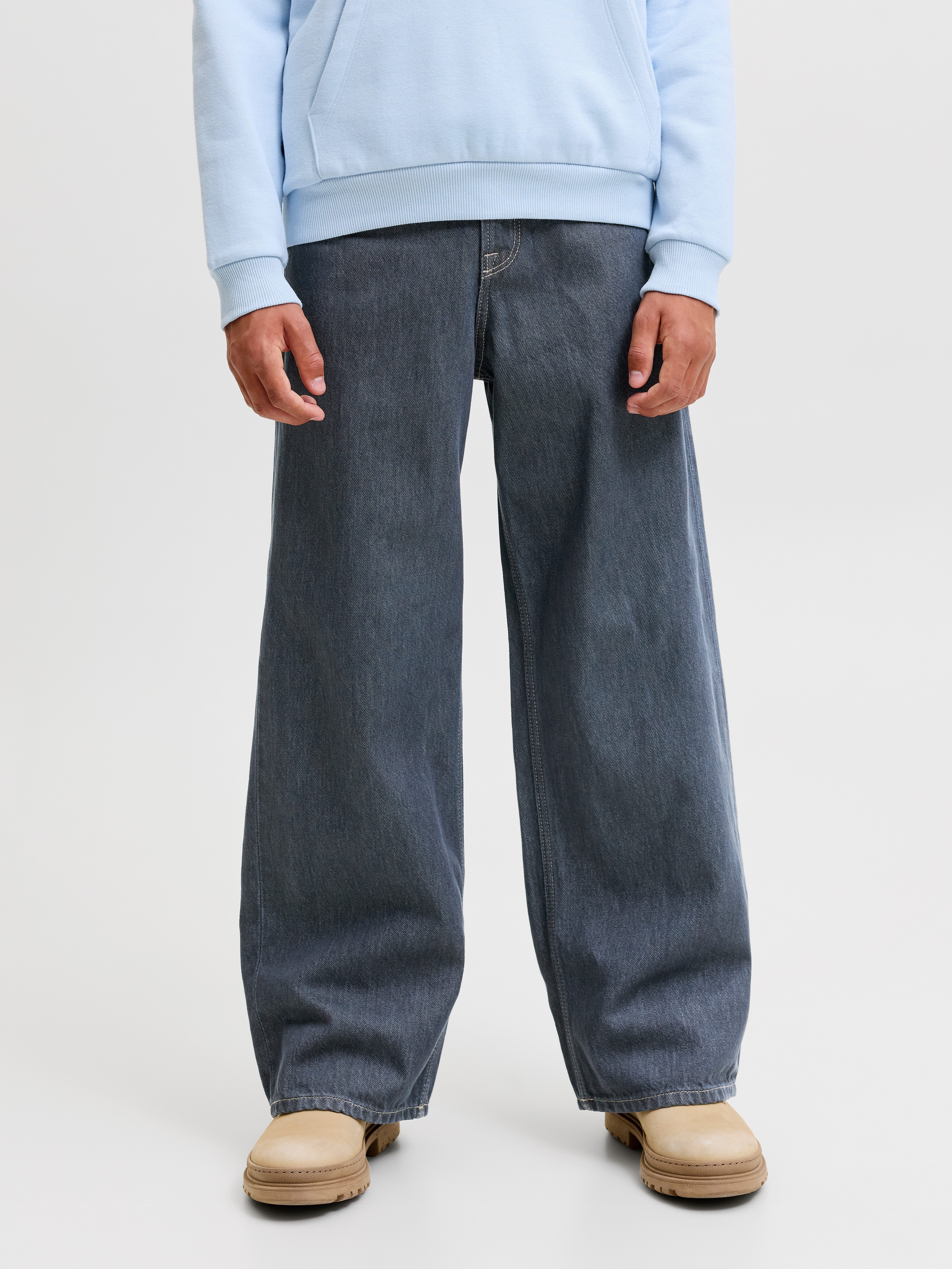 Jack & Jones Junior Weite Jeans JJIDAVE JJORIGINAL AKM 899 SN JNR Baumwolle, weit geschnitten