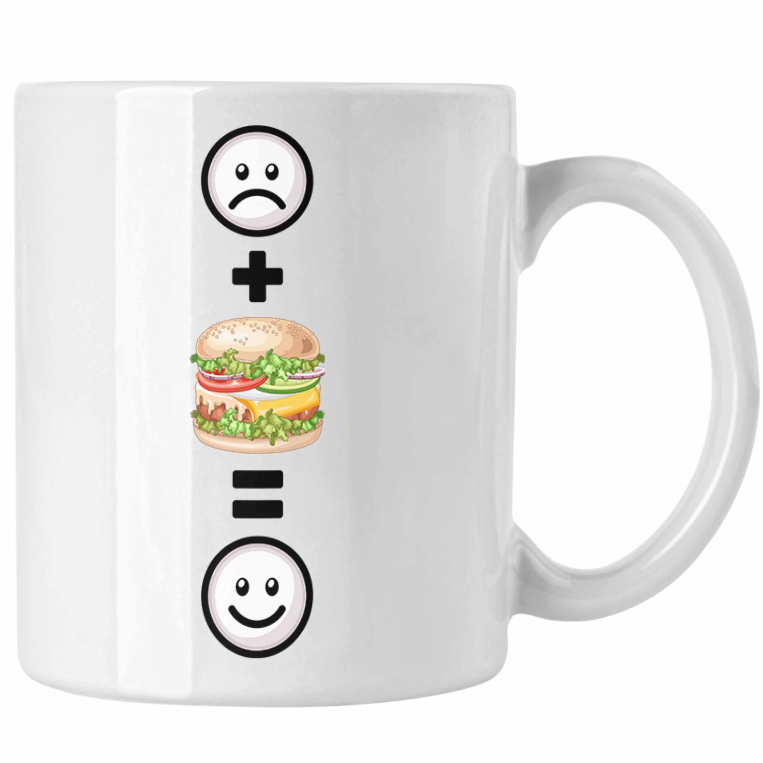 Trendation Tasse Burger Tasse Geschenk für Burger-Liebhaber Lustige Geschenkidee :(B Weiss