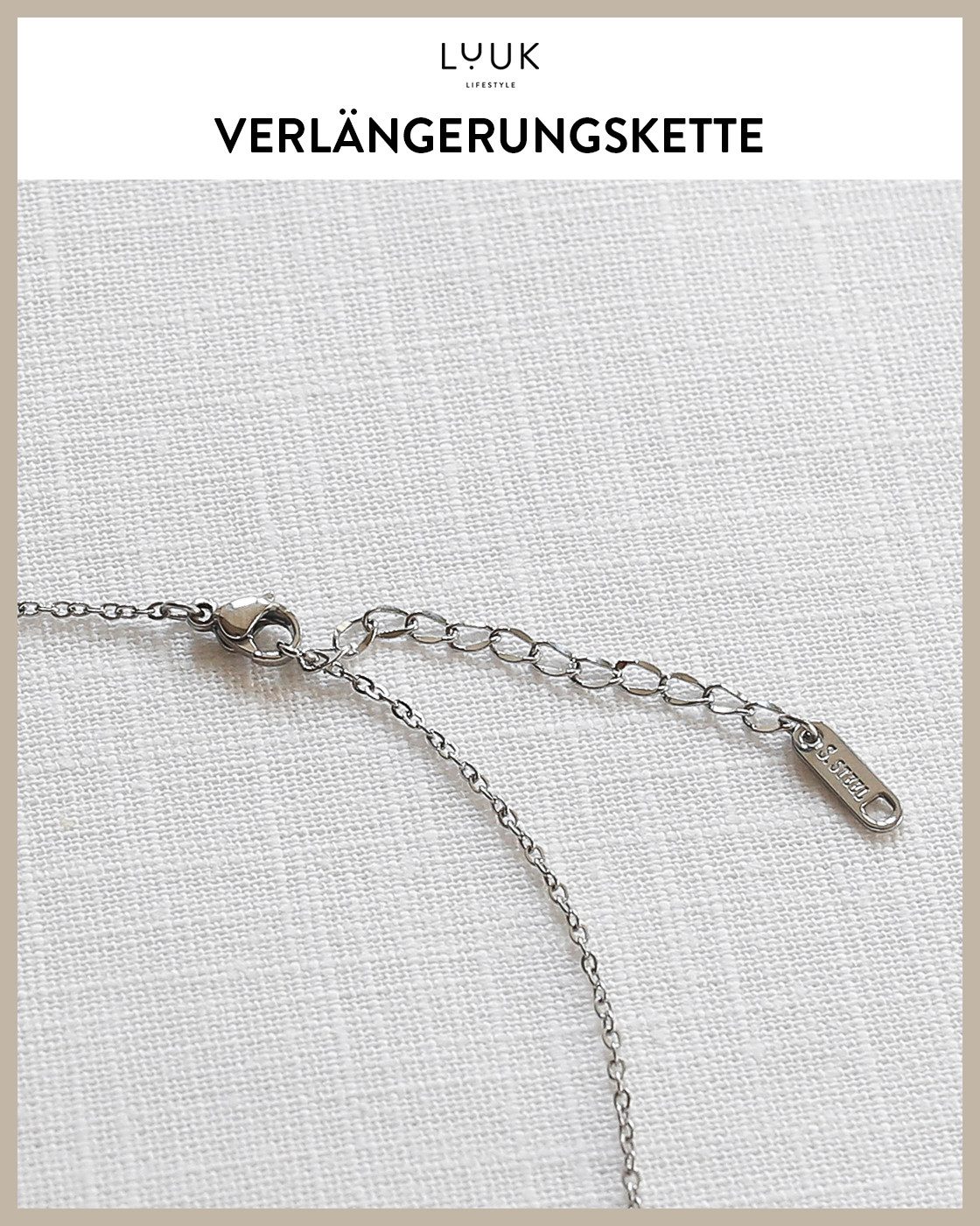 LUUK LIFESTYLE Kette mit Anhänger Schleife, wasserfeste Halskette aus Edelstahl