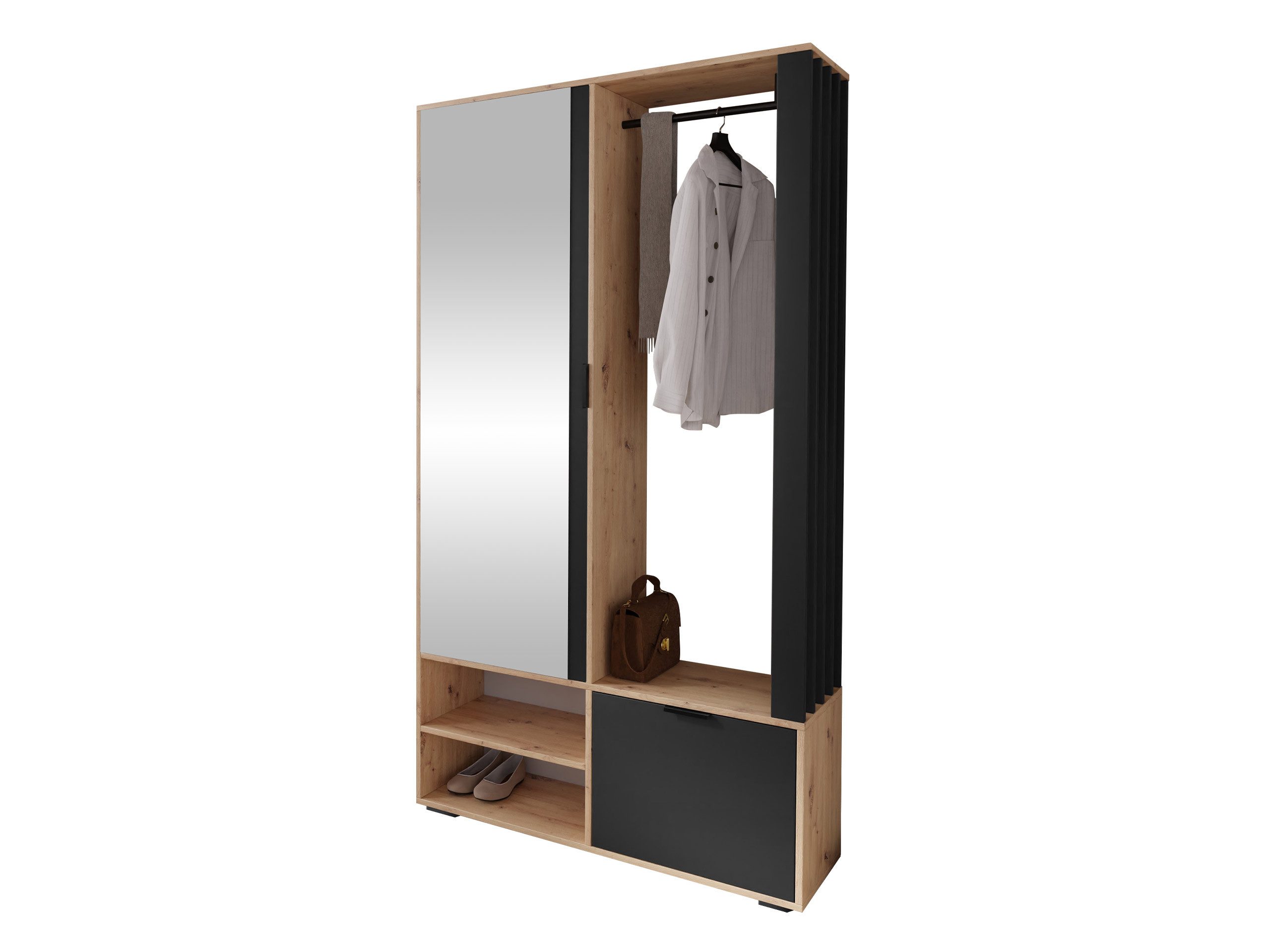 MIRJAN24 Garderoben-Set Milo, (mit Spiegel), mit Kleiderstange, Loft Stil, günstig online kaufen