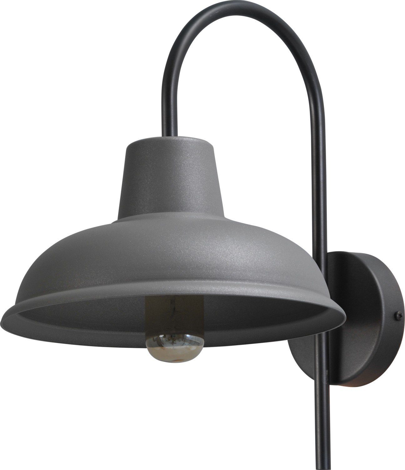 Grau DI ohne Tischlampe Licht-Erlebnisse Wandlampe E27 Leuchtmittel, PANNA, Wandleuchte Industrial Metall