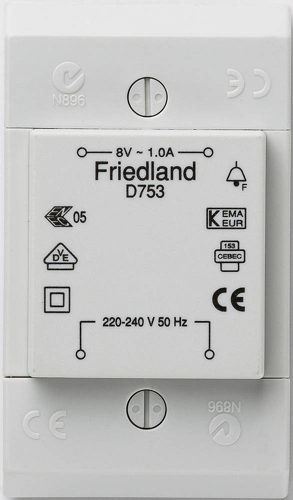 Honeywell Home Honeywell Home D753 KlingelTransformator 8 V/AC 1 A Trafo