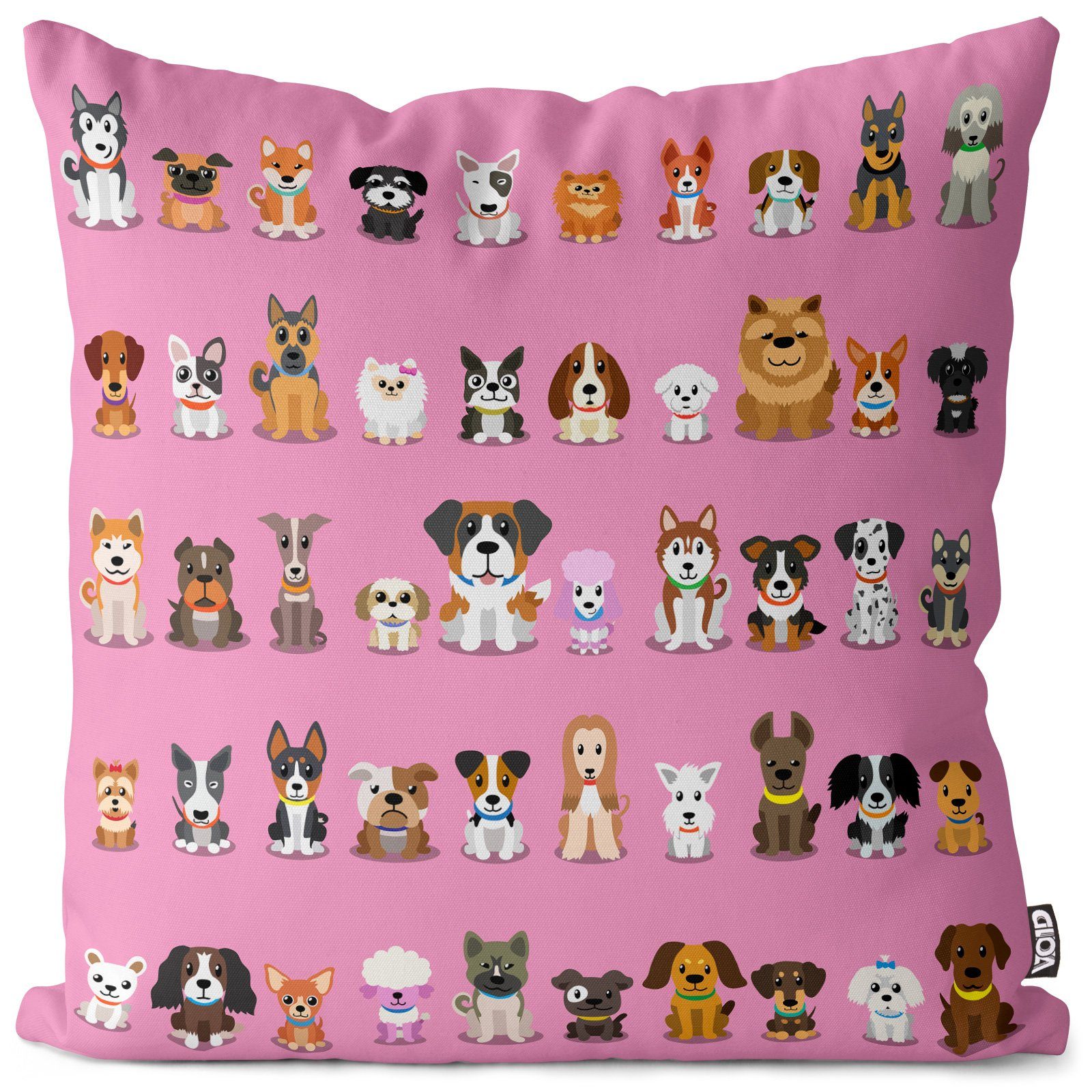 Rosa Gang Hundewelpen Sofa-Kissen Kissenbezug, Hündchen Stück), Tiere Kissenbezug Hunde (1 Welpen VOID Kinder Haustier
