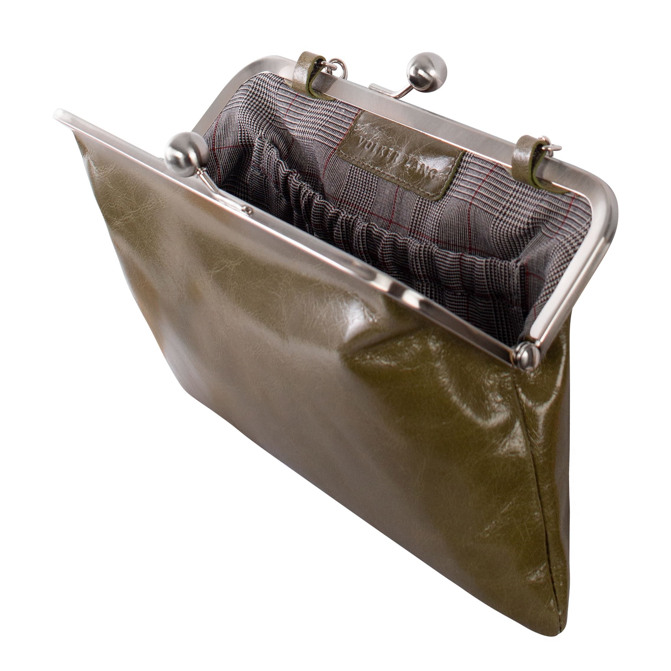 VOLKER LANG Abendtasche HILDEGARD  Elegante Damen Bügeltasche aus italienischem