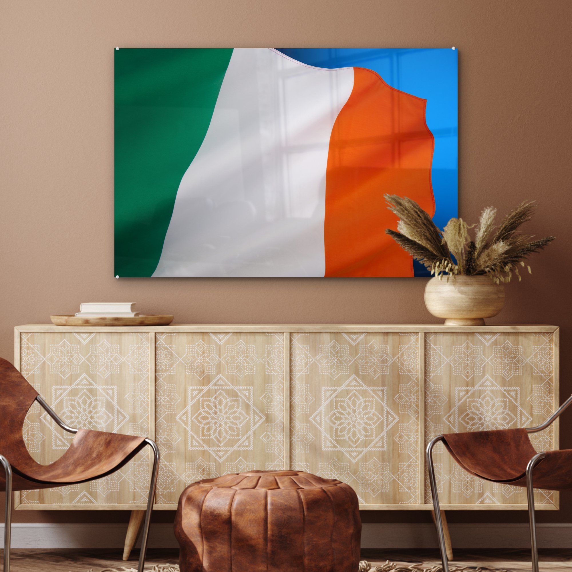 MuchoWow Acrylglasbild Die Nationalflagge von Acrylglasbilder St), Irland, & (1 Schlafzimmer Wohnzimmer