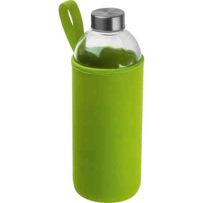 Livepac Office Trinkflasche Trinkflasche aus Glas mit Neoprensleeve / 1000ml / Neoprenfarbe: hellg