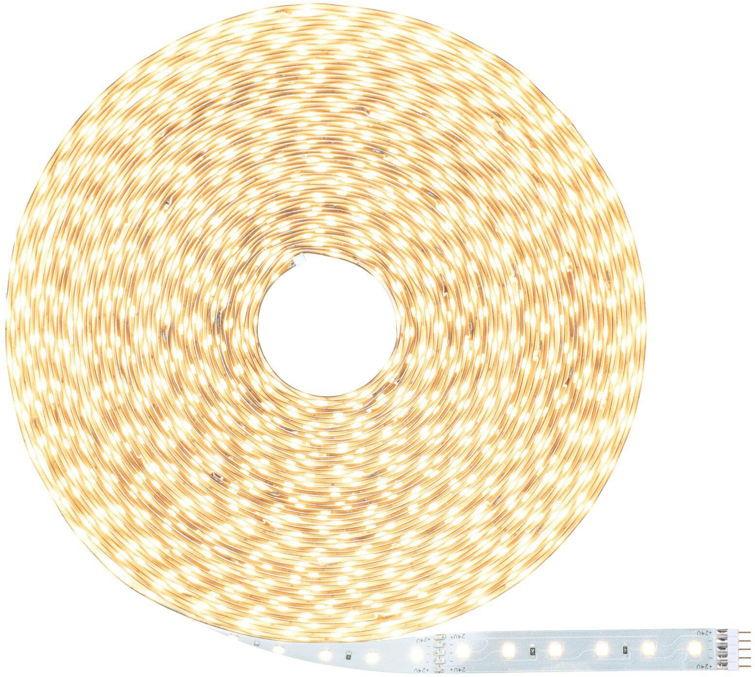 Einzelstripe 20m unbeschichtet 1-flammig, 550lm/m, Paulmann Adapterkabel 500 inkl. 72W MaxLED LED-Streifen Warmweiße