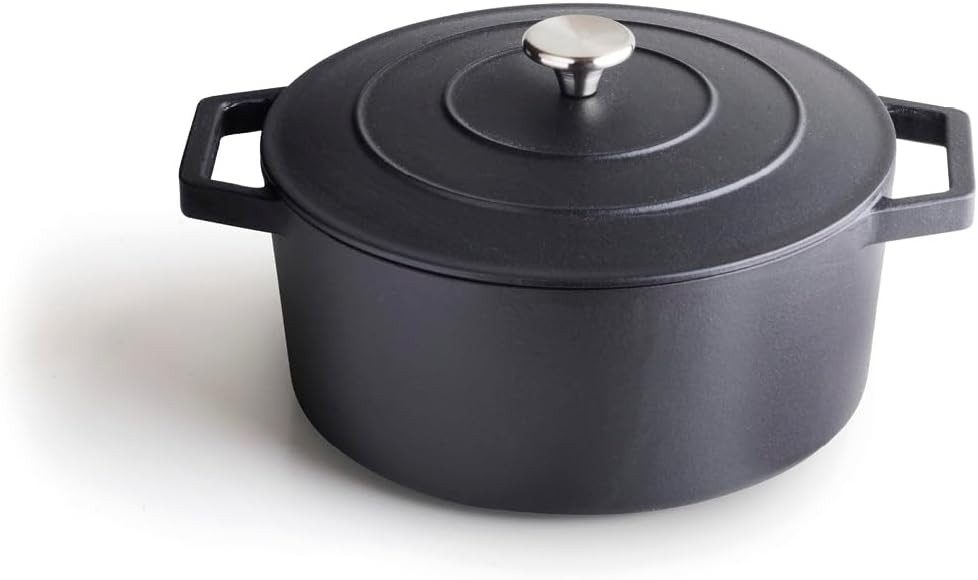 Qulinart by Brandt Bräter Bräter Rund 28 cm - Inhalt 6,8 l, Gusseisen, für alle Herdarten