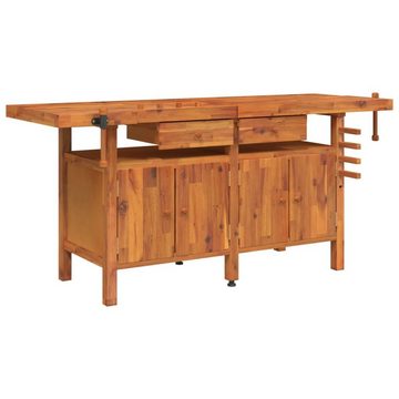 vidaXL Werkbank Werkbank mit Schubladen Schraubstöcken 192x62x83 cm Akazienholz, (1-tlg)