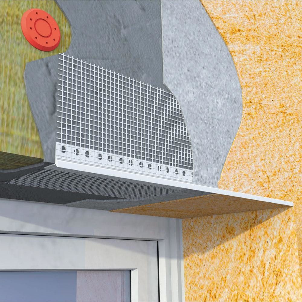 doitBau Abschlussprofil 50 Stab Tropfkantenprofil mit Gewebe je 2m (50-St) – Bild 2 von 5