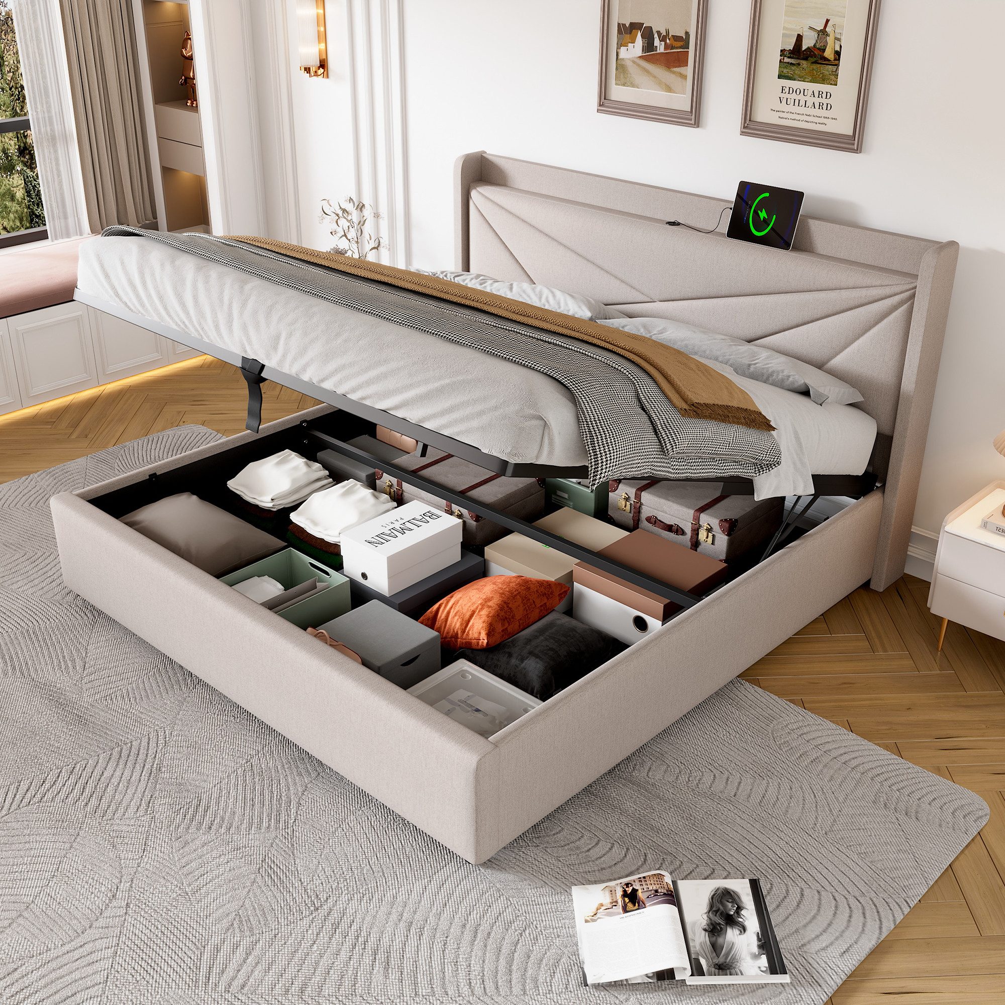 TavilaEcon Boxspringbett Einzelbett mit Stauraum und günstig online kaufen