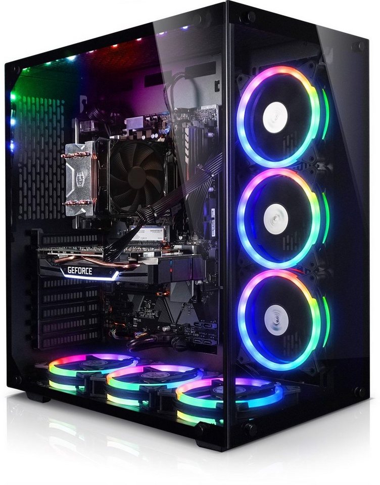 Kiebel Panorama V Gaming-PC (AMD Ryzen 5 AMD Ryzen 5 5500, RX 7600, 16 GB  RAM, 1000 GB SSD, Luftkühlung, RGB-Beleuchtung), AMD Ryzen 5 5500, 6x 3.6  GHz