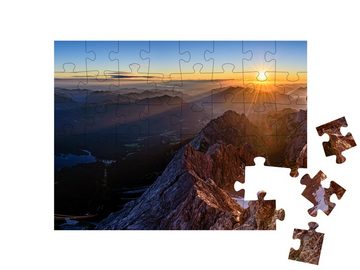 puzzleYOU Puzzle Sonnenaufgang auf der Zugspitze, Deutschland, 48 Puzzleteile, puzzleYOU-Kollektionen Garmisch