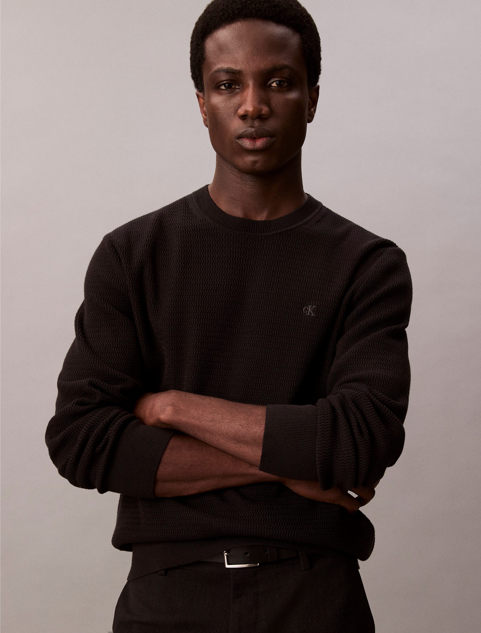 Calvin Klein Strickpullover LS TXTR CTTN günstig online kaufen