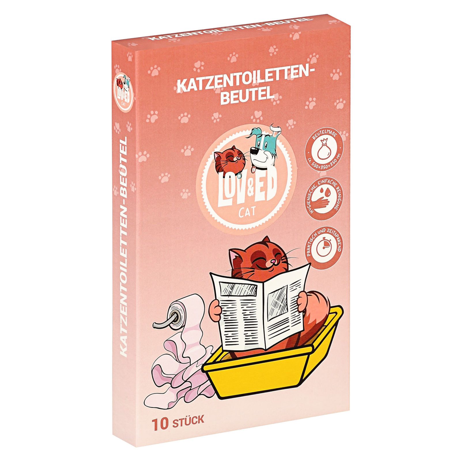 Lov&Ed Katzentoilette Katzentoilettenbeutel, 10 Stück Beutel für Katzentoiletten