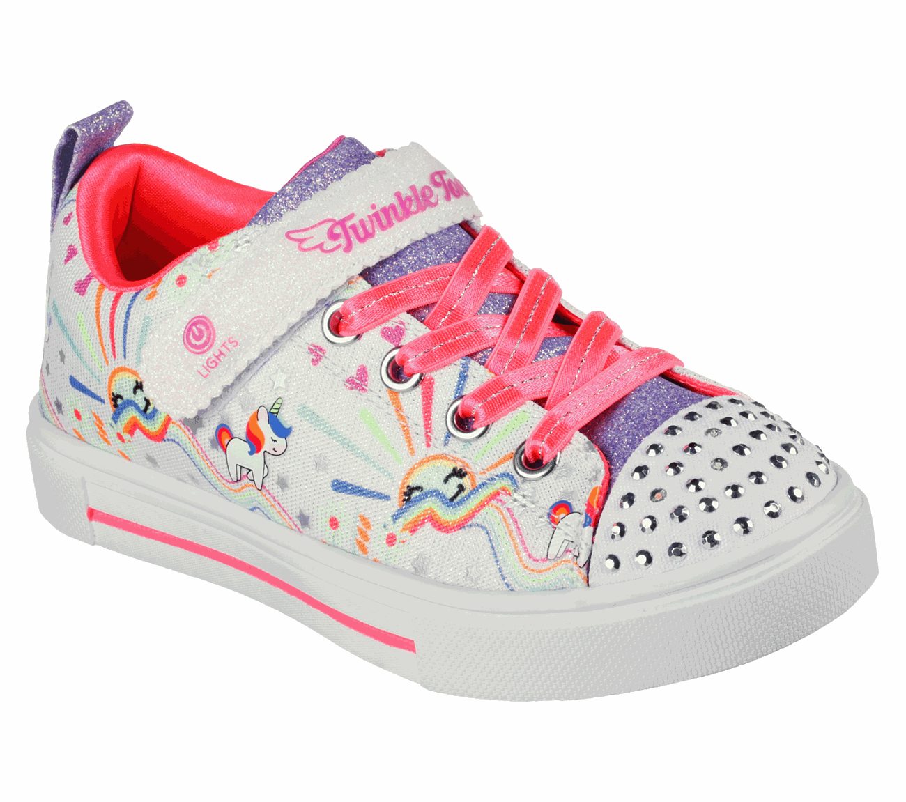 Skechers Kids TWINKLE SPARKS-UNICORN SUNSHINE Sneaker mit leuchtender Schuhspitze weiß multi