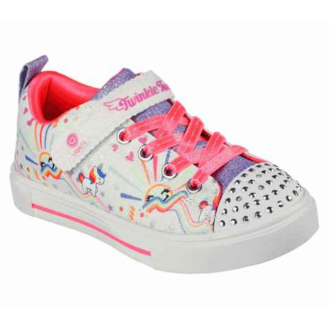 Skechers Kids TWINKLE SPARKS-UNICORN SUNSHINE Sneaker mit leuchtender Schuhspitze, Freizeitschuh, Halbschuh, Schnürschuh