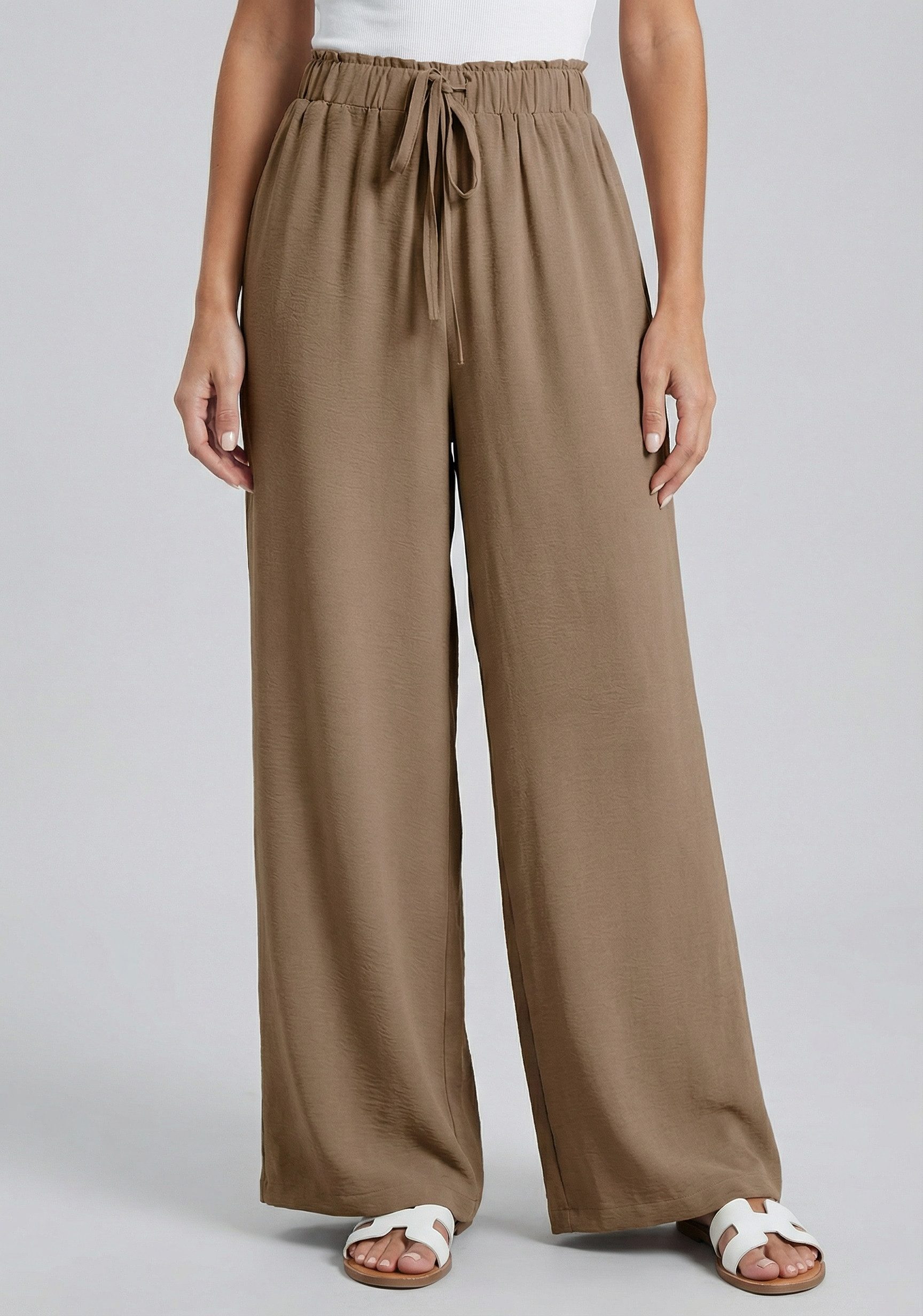 Cupshe Palazzohose Strandhose aus Eisseide Elastikbunf mit Tunnelzug günstig online kaufen