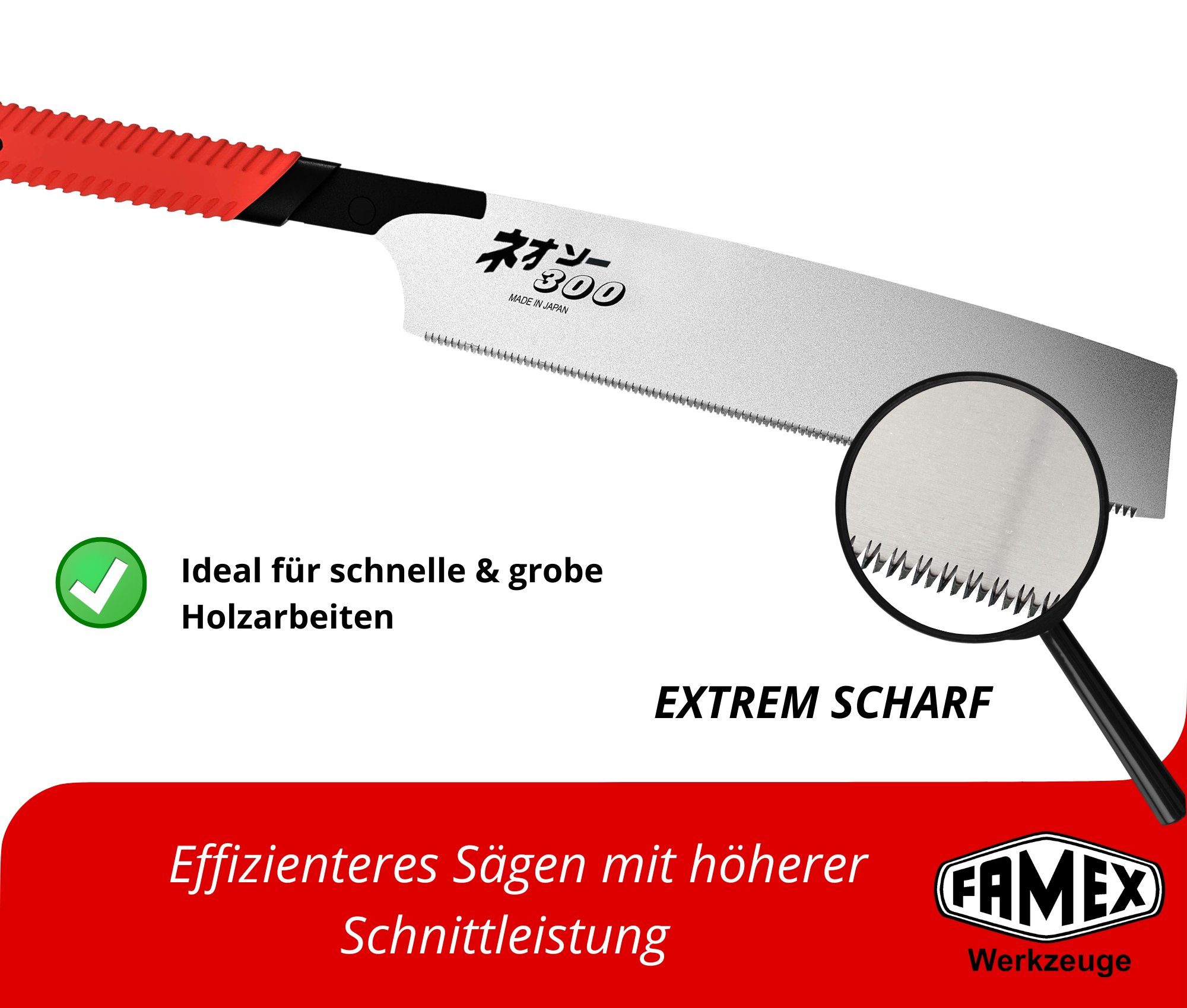 FAMEX Japansäge 5545 Profi Japansäge Kataba (Japansäge), TOP-Qualität