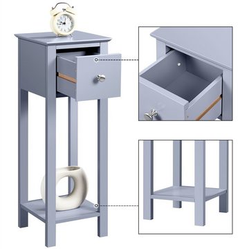 Yaheetech Nachttisch (2-St), Beistelltisch mit Schublade aus Holz 70 cm hoch