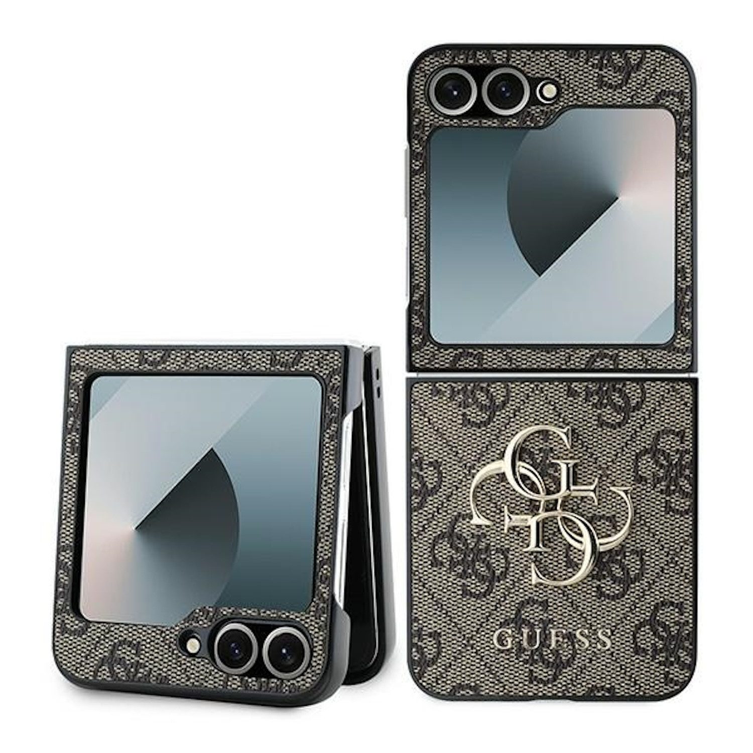 Guess Smartphone-Hülle GUESS Samsung Galaxy Z Flip7 FE / Flip6 5G Hülle Leder 4G Metal Logo