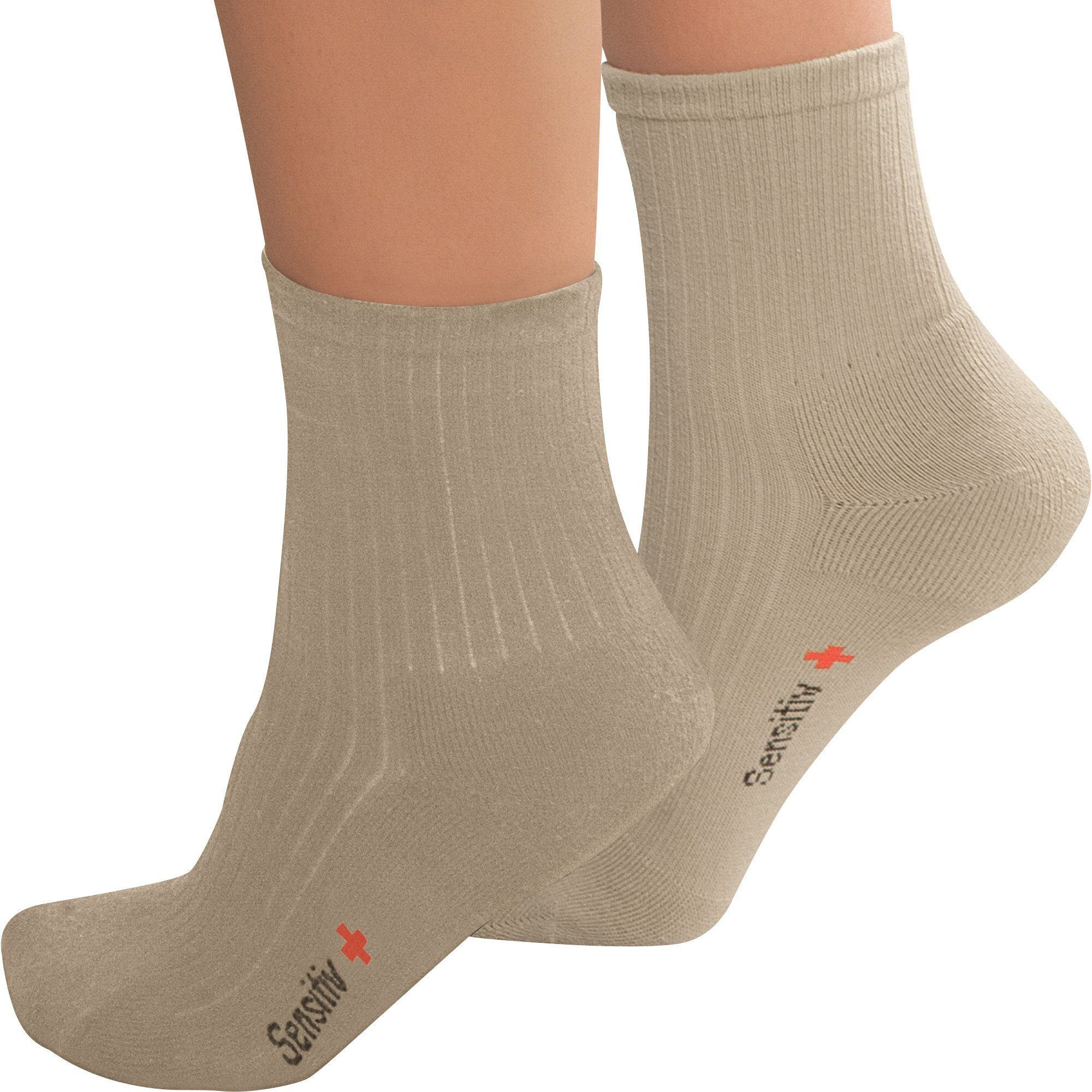 Fußgut Socken Unisex-Sensitiv-Socken 1 Paar Uni beige