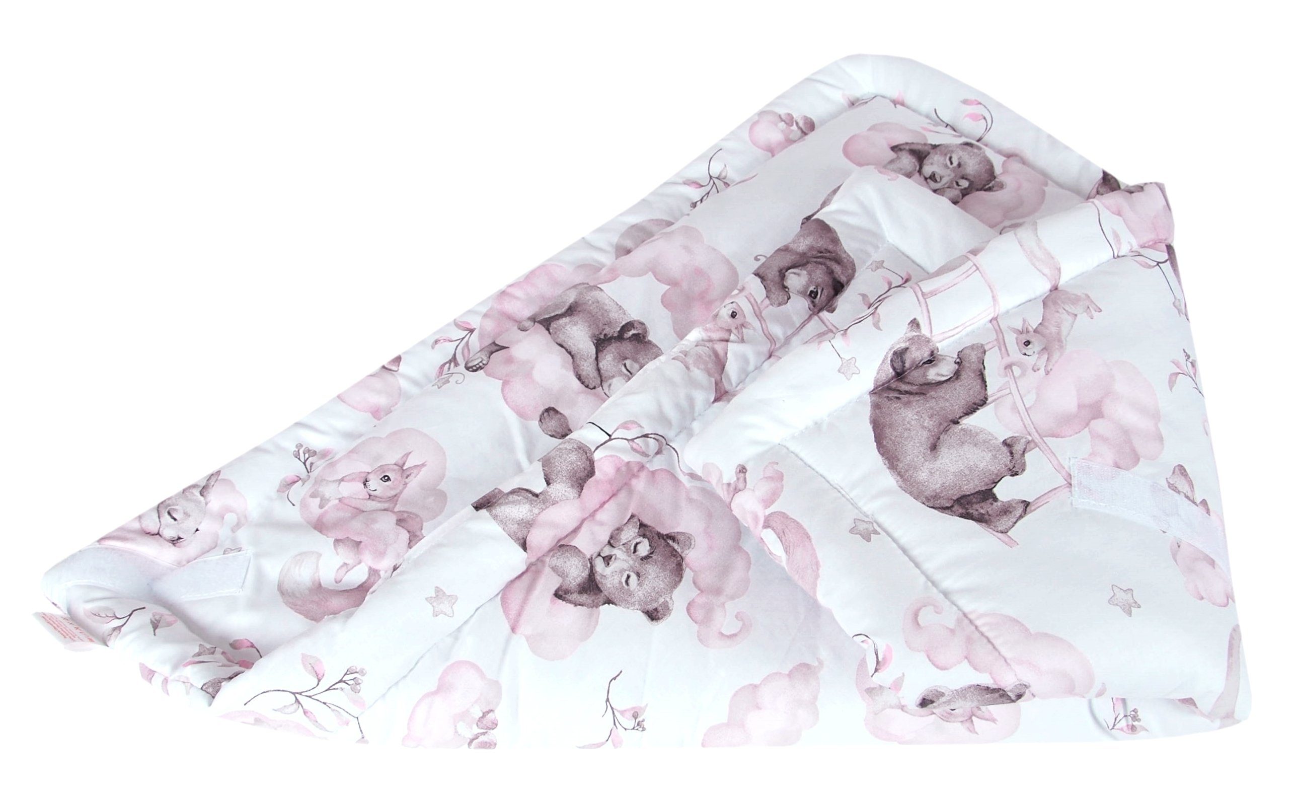 Babydecke BABYLUX Einschlagdecke BABYHÖRNCHEN 75x75cm Neugeborene, BabyLux, 128. Bär Rosa