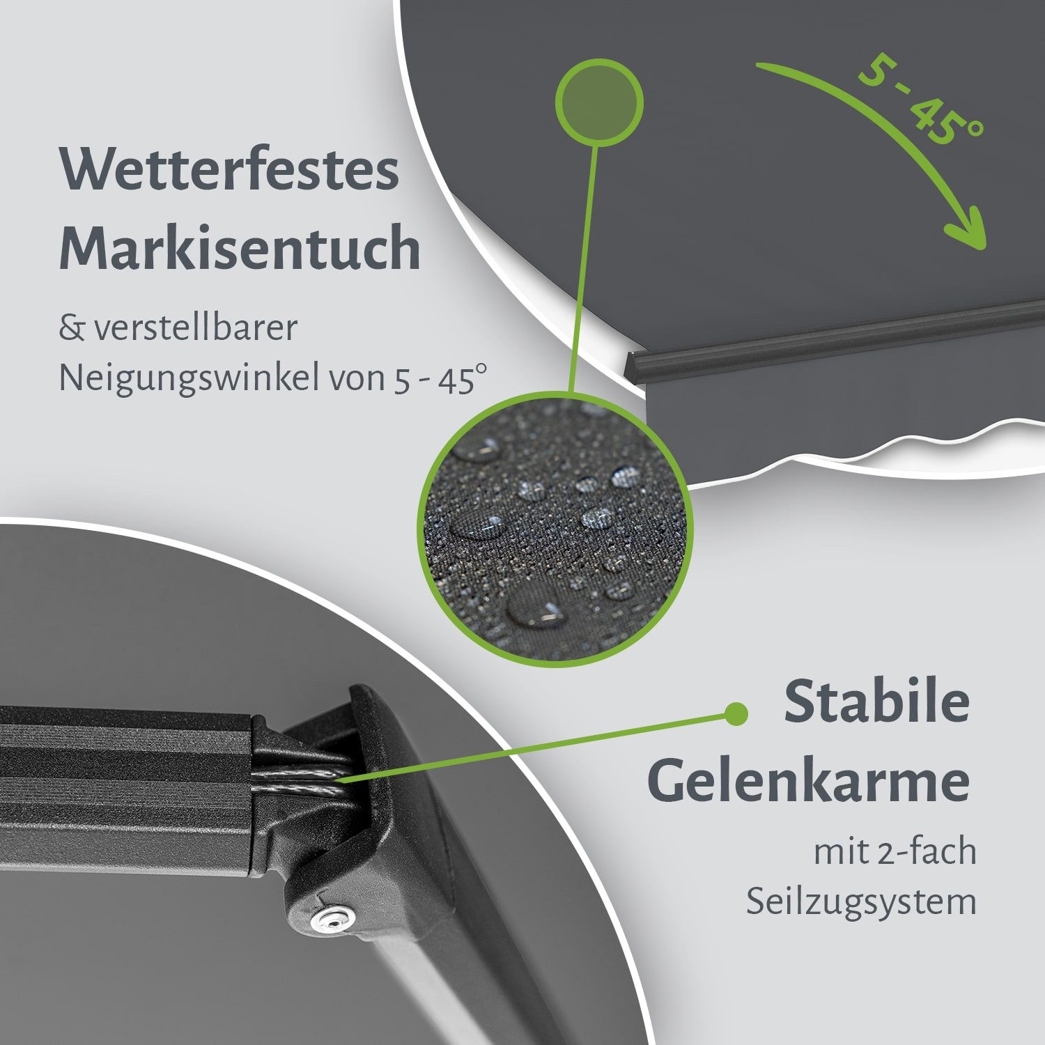 empasa Gelenkarmmarkise "START PLUS" elektronische Markise für Balkon & Terrasse, mit Fernbedienung