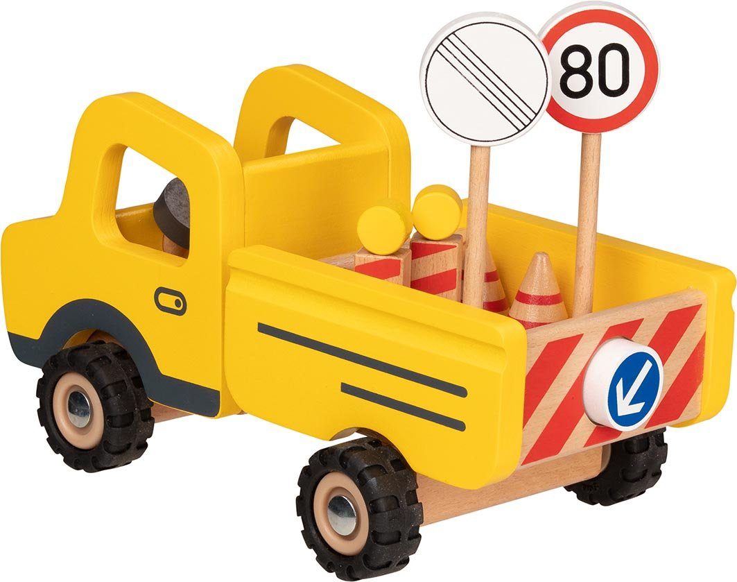 goki Spielzeug-Baumaschine Baustellenfahrzeug mit Verkehrsschildern, (7-tlg günstig online kaufen