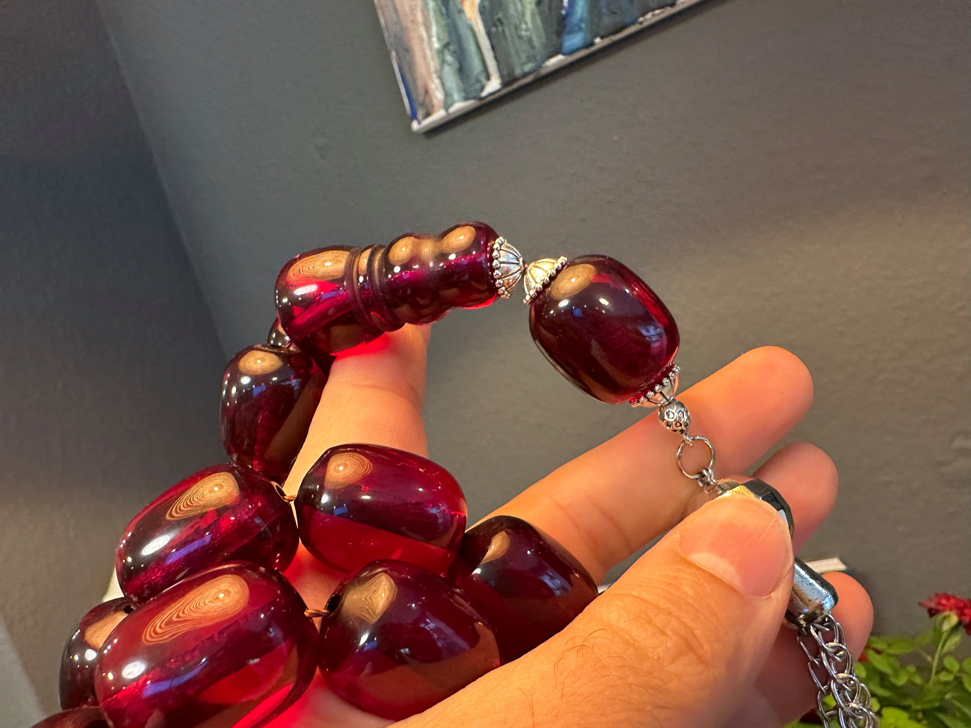 TesbihBid Kettenanhänger Amber Rosary Misbaha Tesbih Gebetskette Faturan Tasbeeh Prayerbeads