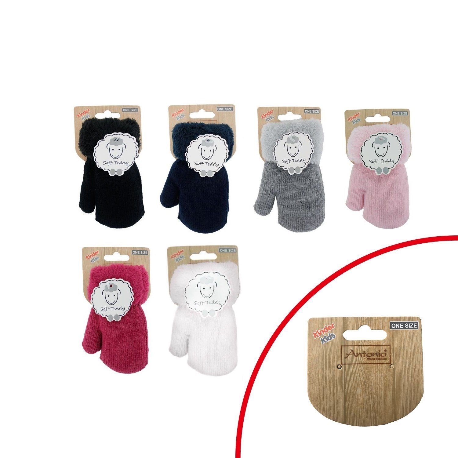 VewoTex Strickhandschuhe Kinder Fäustlinge » Winter Teddy Handschuhe (Paar, 2-St., 2 Einzelne Handschuhe) Kinderhandschuhe weich gefüttert, Strickhandschuhe warm