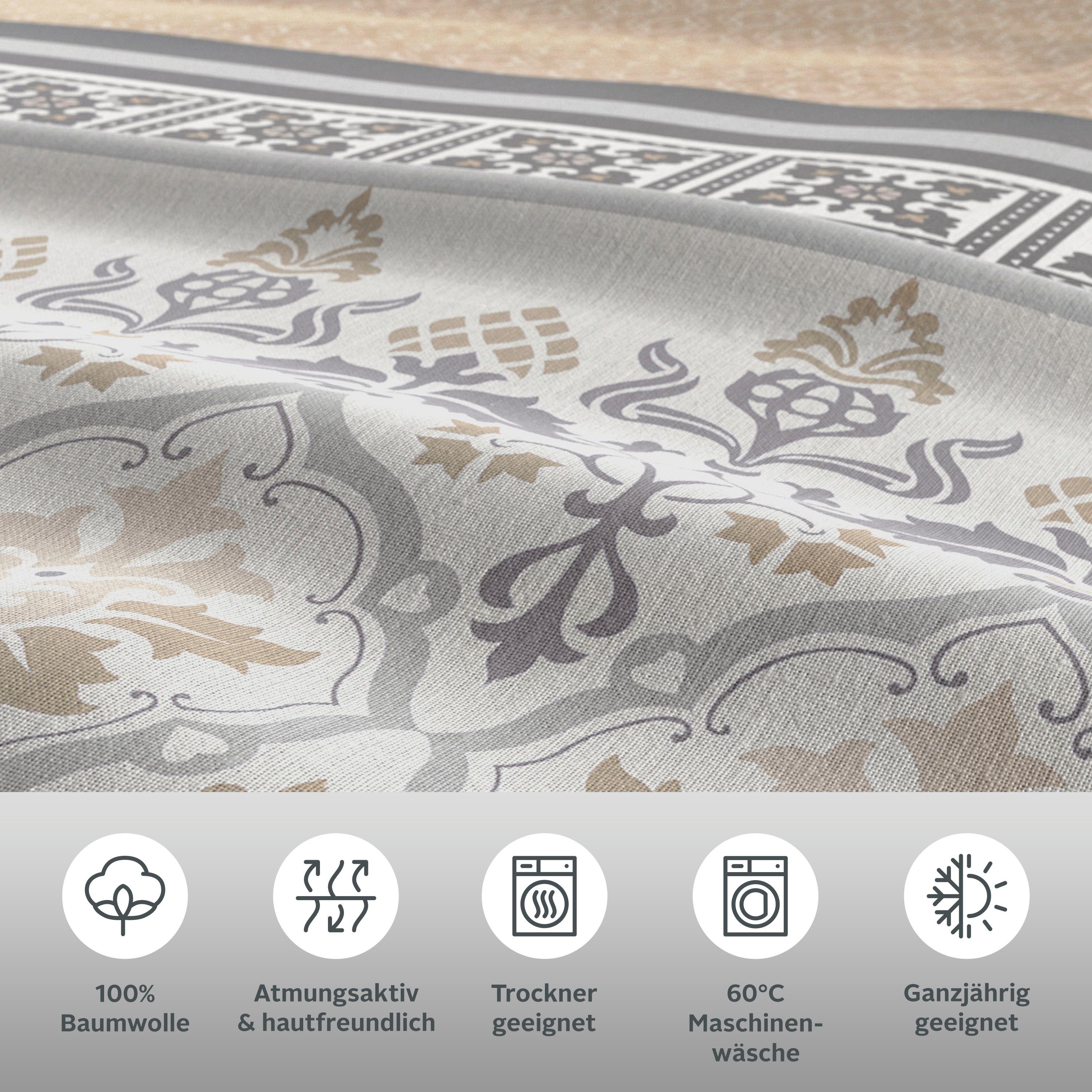 OTTO home Bettwäsche Cremona, Polycotton recycelt, 2 teilig, romantische Bettwäsche in verschiedenen Qualitäten, ab Gr. 135x200 cm