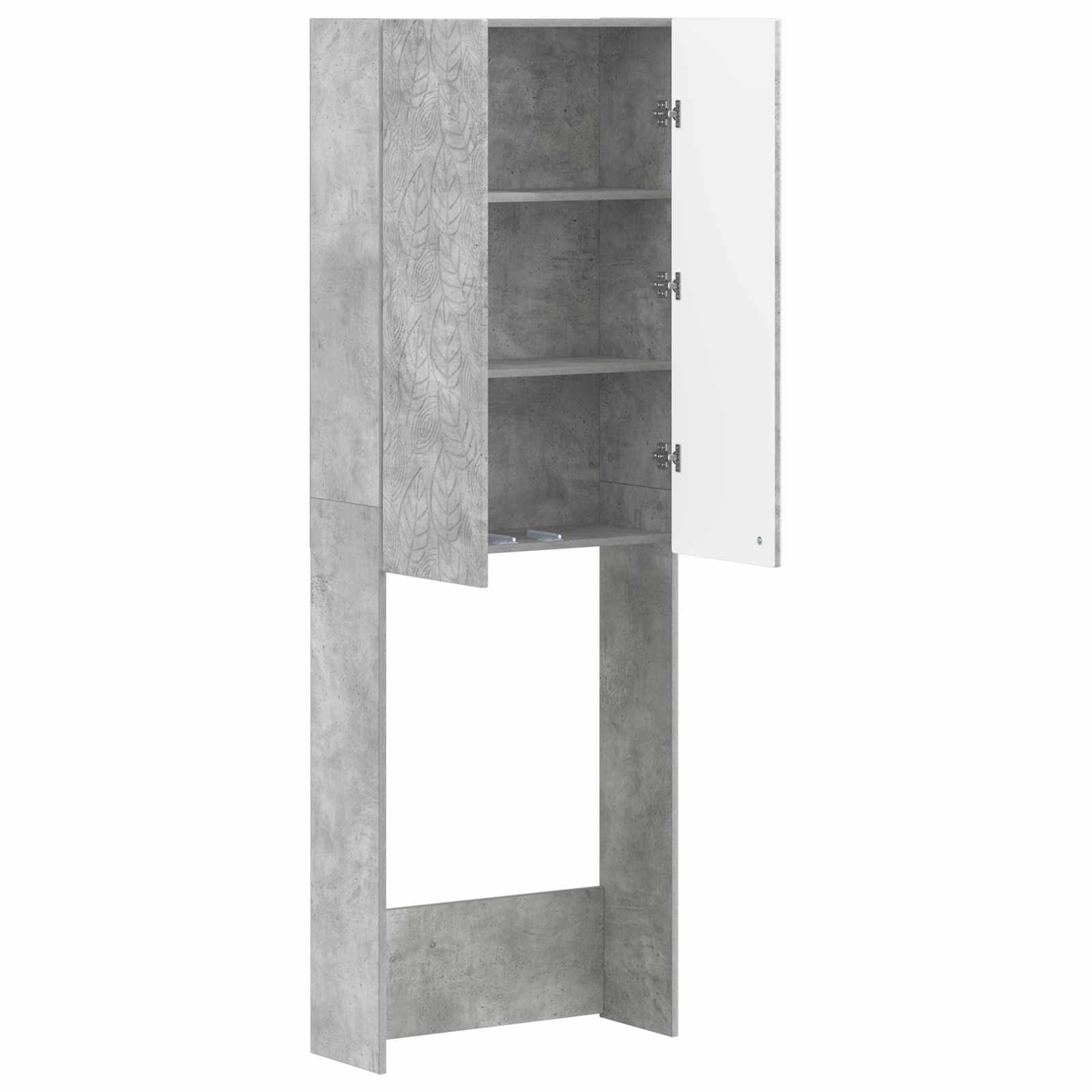 vidaXL Badezimmerspiegelschrank Toilettenschrank DELFT Betongrau 66 x 25,5 x 190 cm