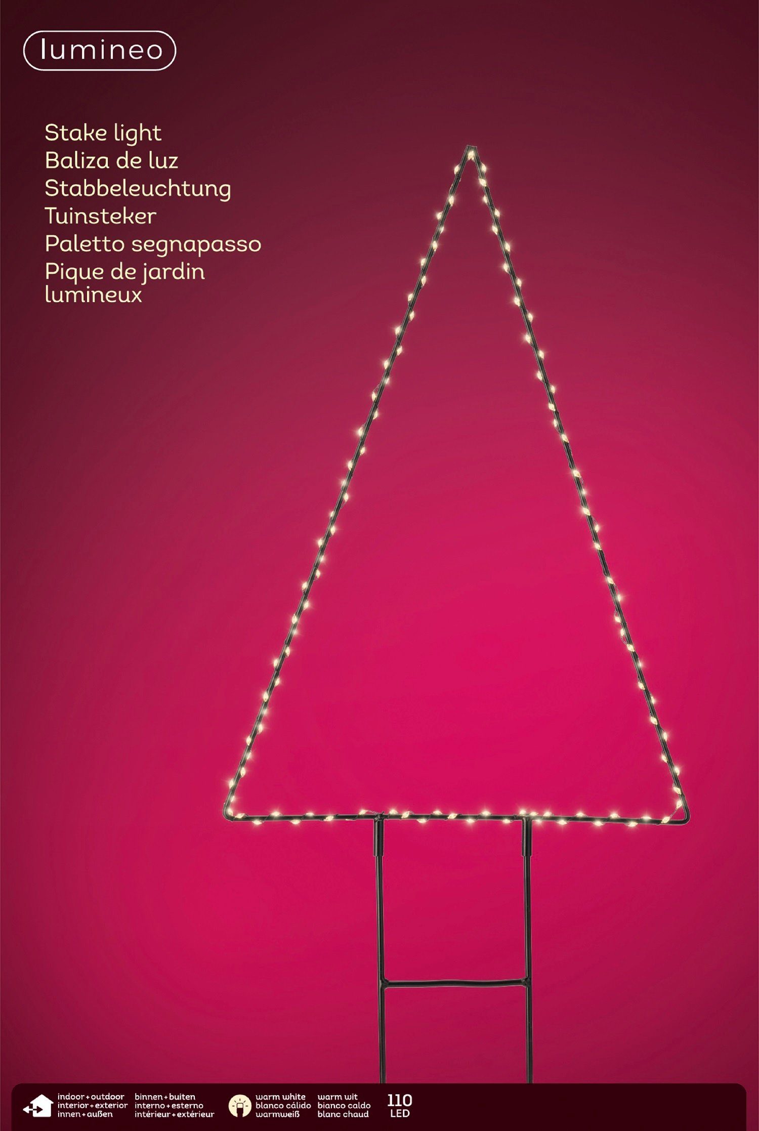 Lumineo LED Stern LED Baum Gartenstecker 110 LED warm weiß, Warmweiß, Gartendeko, zum Einstecken, Indoor/Outdoor