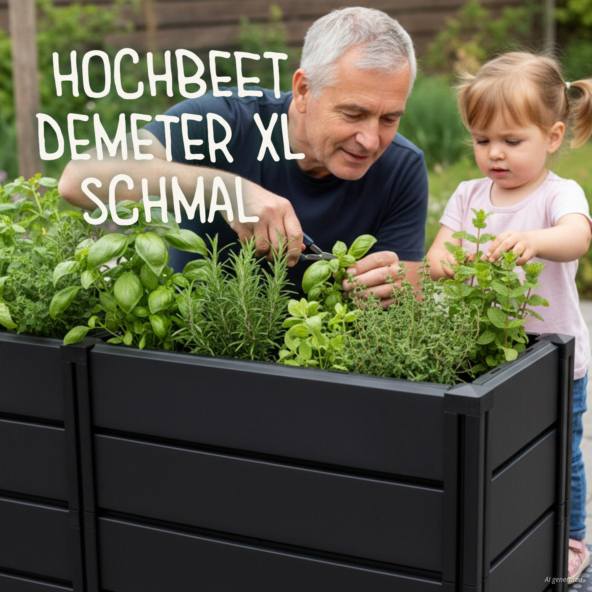 KHW Hochbeet Demeter XL - schmal, BxTxH: 158x44x61 cm