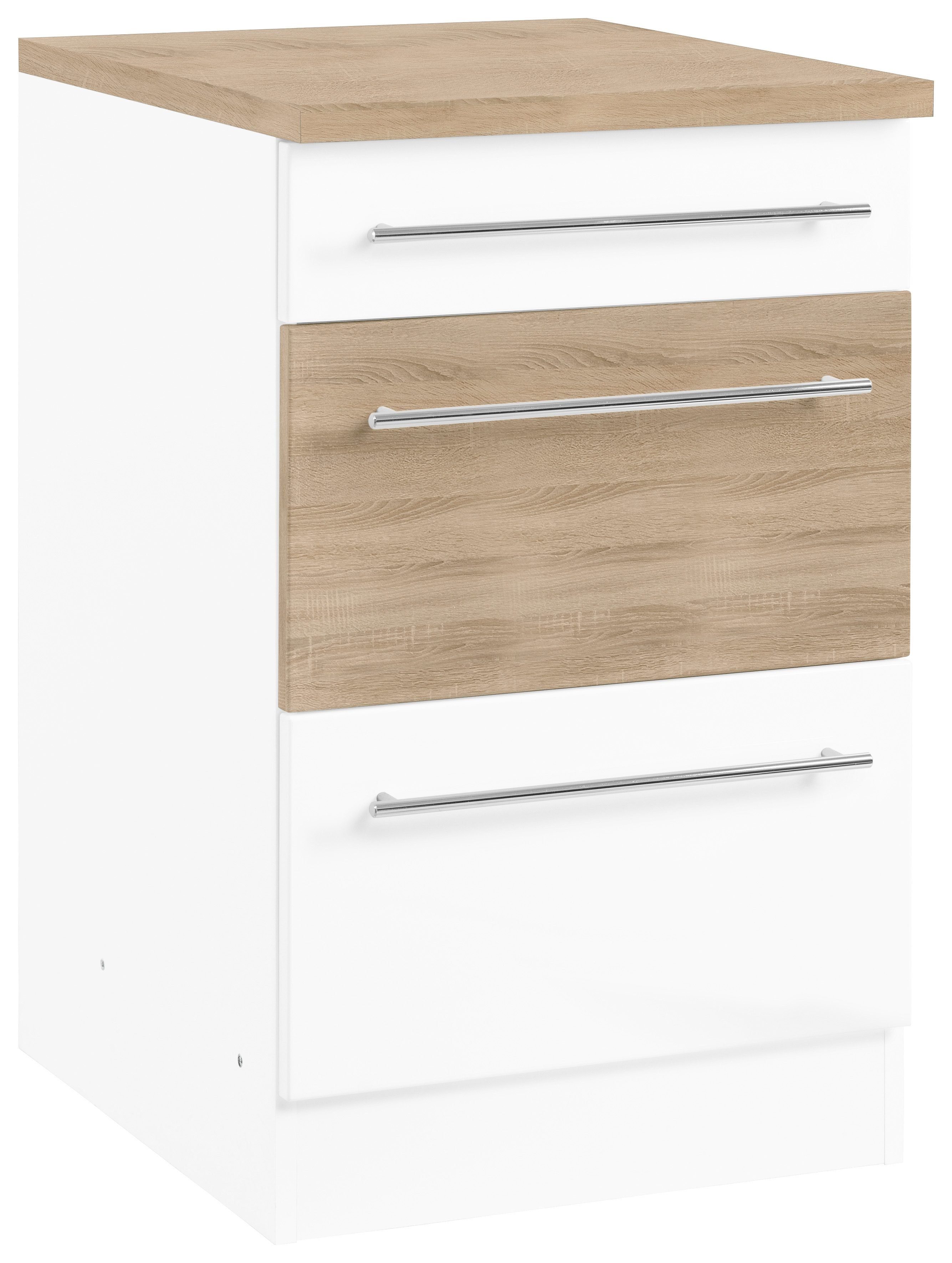 KOCHSTATION Unterschrank KS-Trient 50 cm breit, mit 2 großen Auszügen