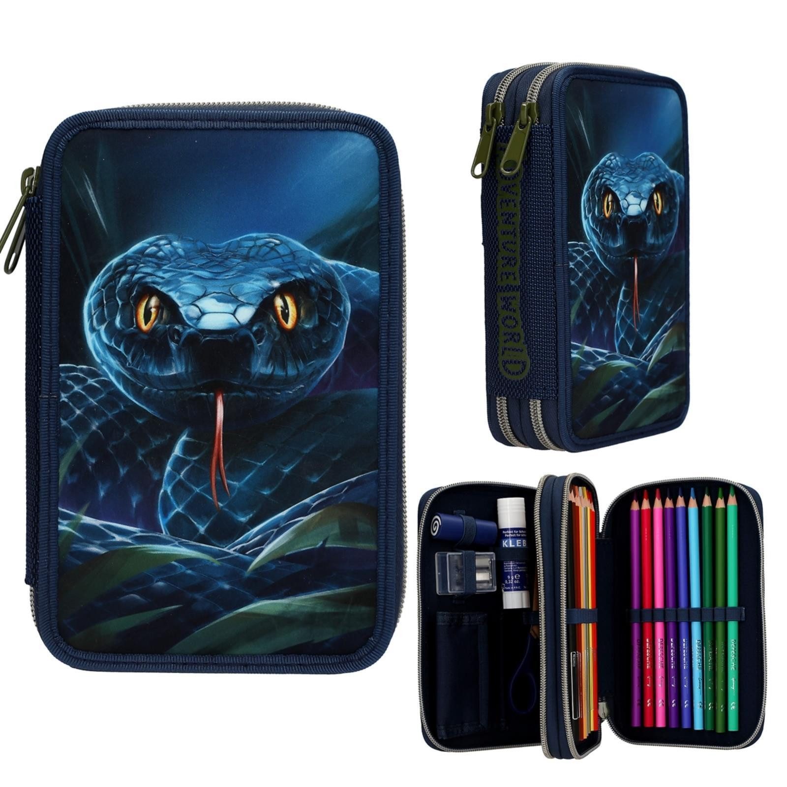Depesche Kinderrucksack Adventure World Schul-Set Schlange (1x Schulrucksack, 1x Federmäppchen, 2-tlg)