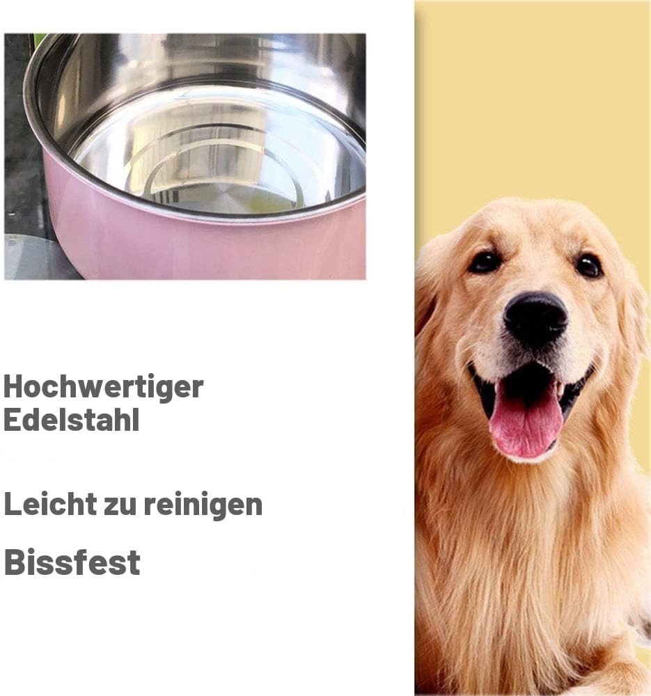 FELIXLEO Fisch-Futterspender Hundenapf Edelstahl Auslaufsicher Wasserspender Katze 850ml
