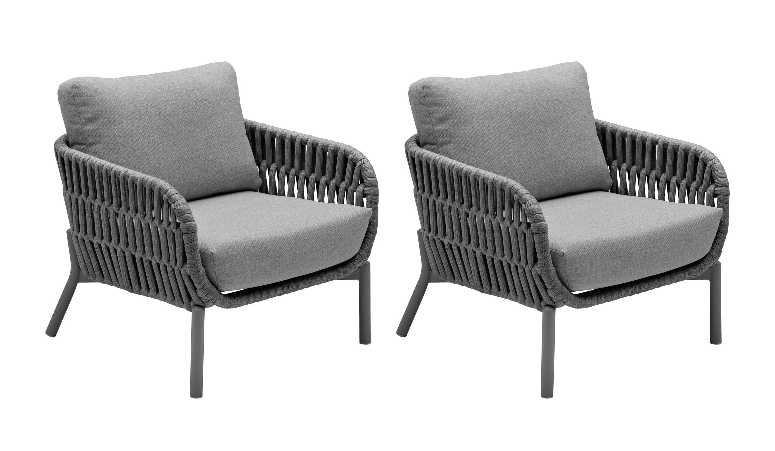 LC Garden Gartensessel Gartensessel »Terrano« Rope Gartenstuhl Loungesessel inkl. Sitzkissen