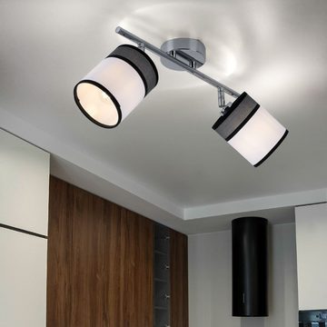 etc-shop LED Deckenspot, Leuchtmittel nicht inklusive, Deckenleuchte 2 Flammig grau Deckenlampe Strahler