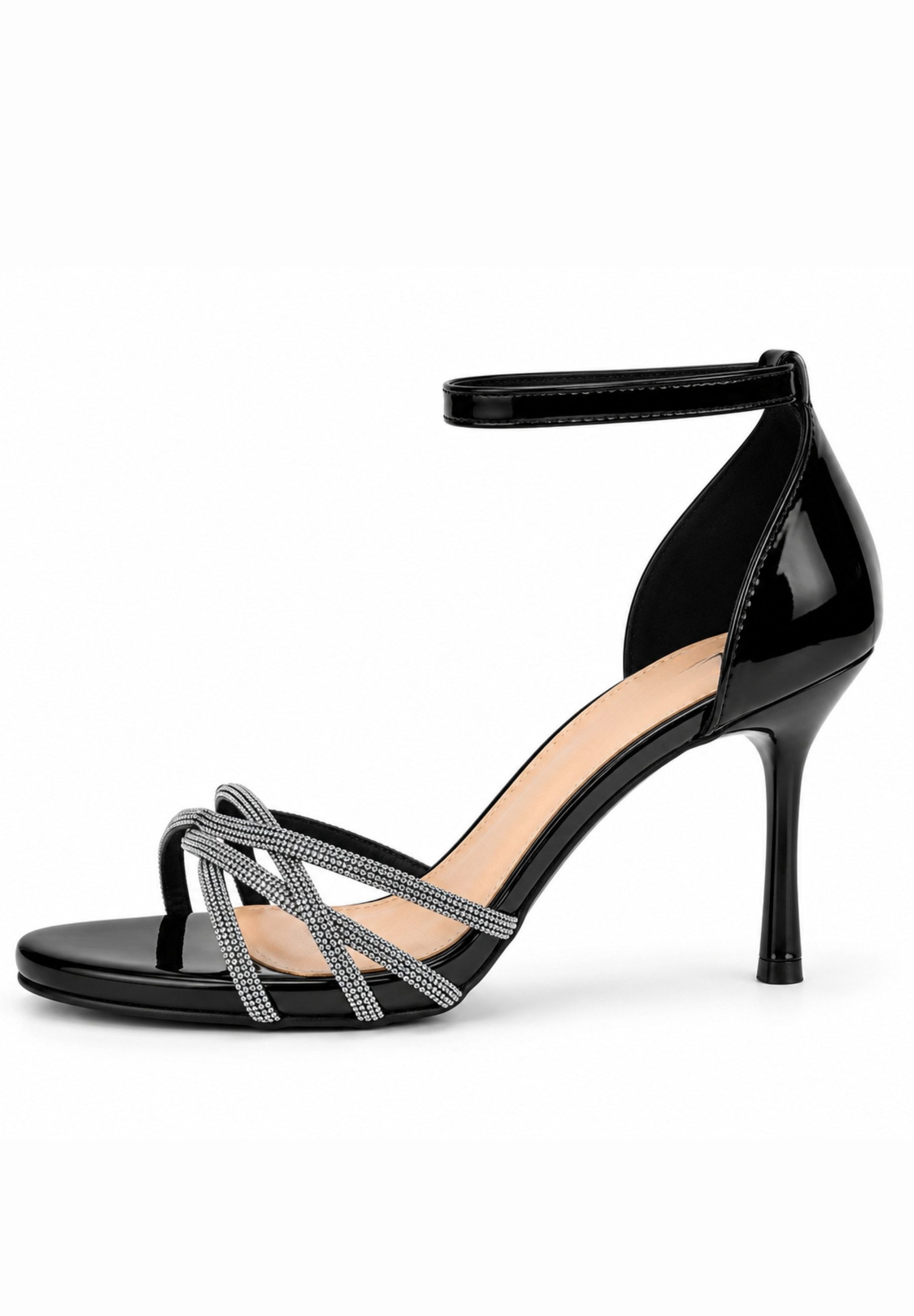 Day Vine Damen High-Heel Sandaletten mit Strassriemen und Fesselverschluss High-Heel-Pumps