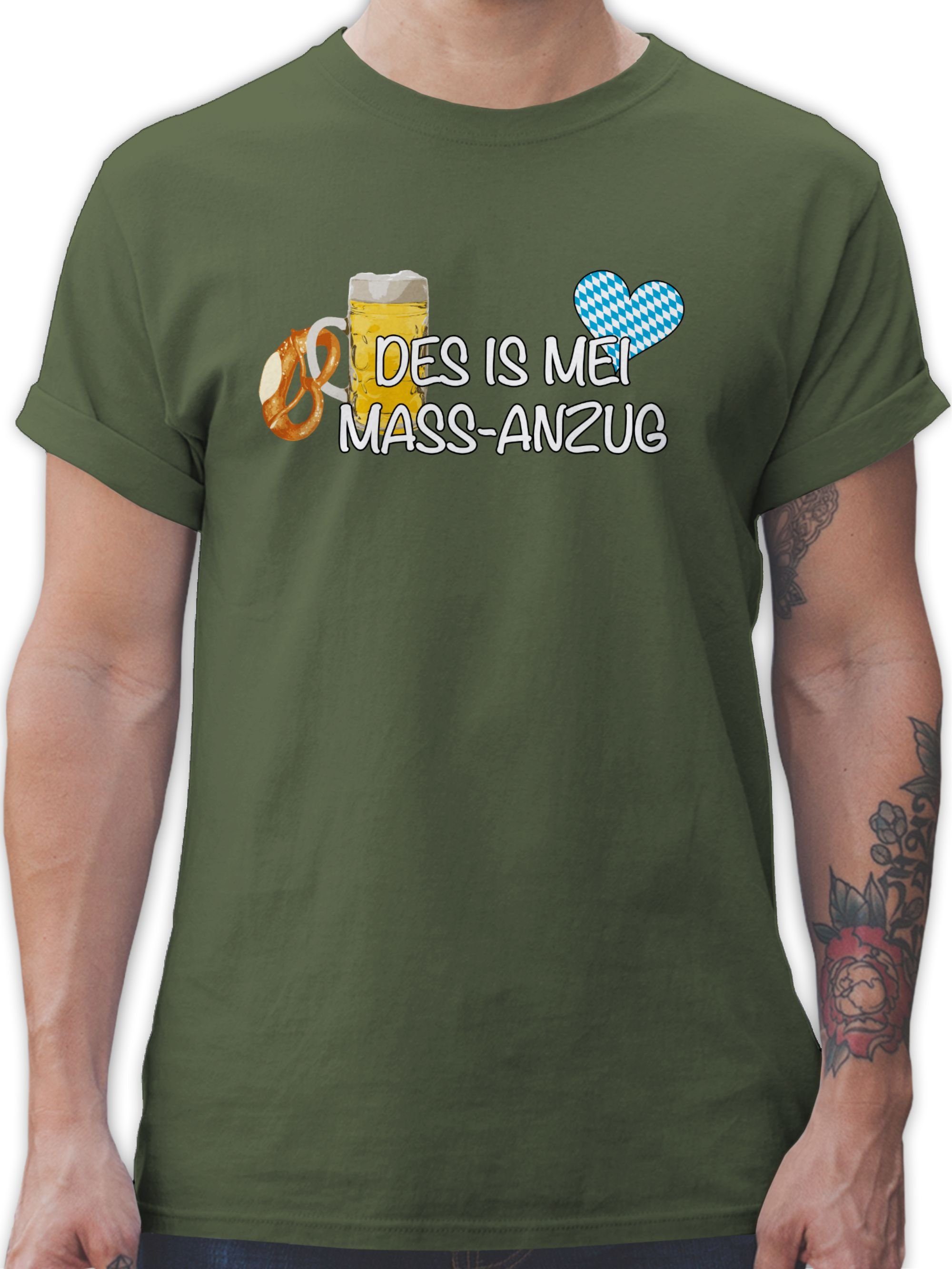 Grün Mass-Anzug 3 für Mode Army Herren Shirtracer Oktoberfest T-Shirt