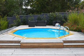 Ubbink Achteckpool Ocea 510 (Komplett-Set, 11-tlg), ø 510 x 120 cm, Holzpool komplett mit Filteranlage