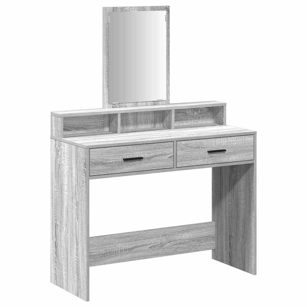 vidaXL Schminktisch Schminktisch Graues Sonoma 100 x 41 x 140 cm Holzwerkstoff (1-St)