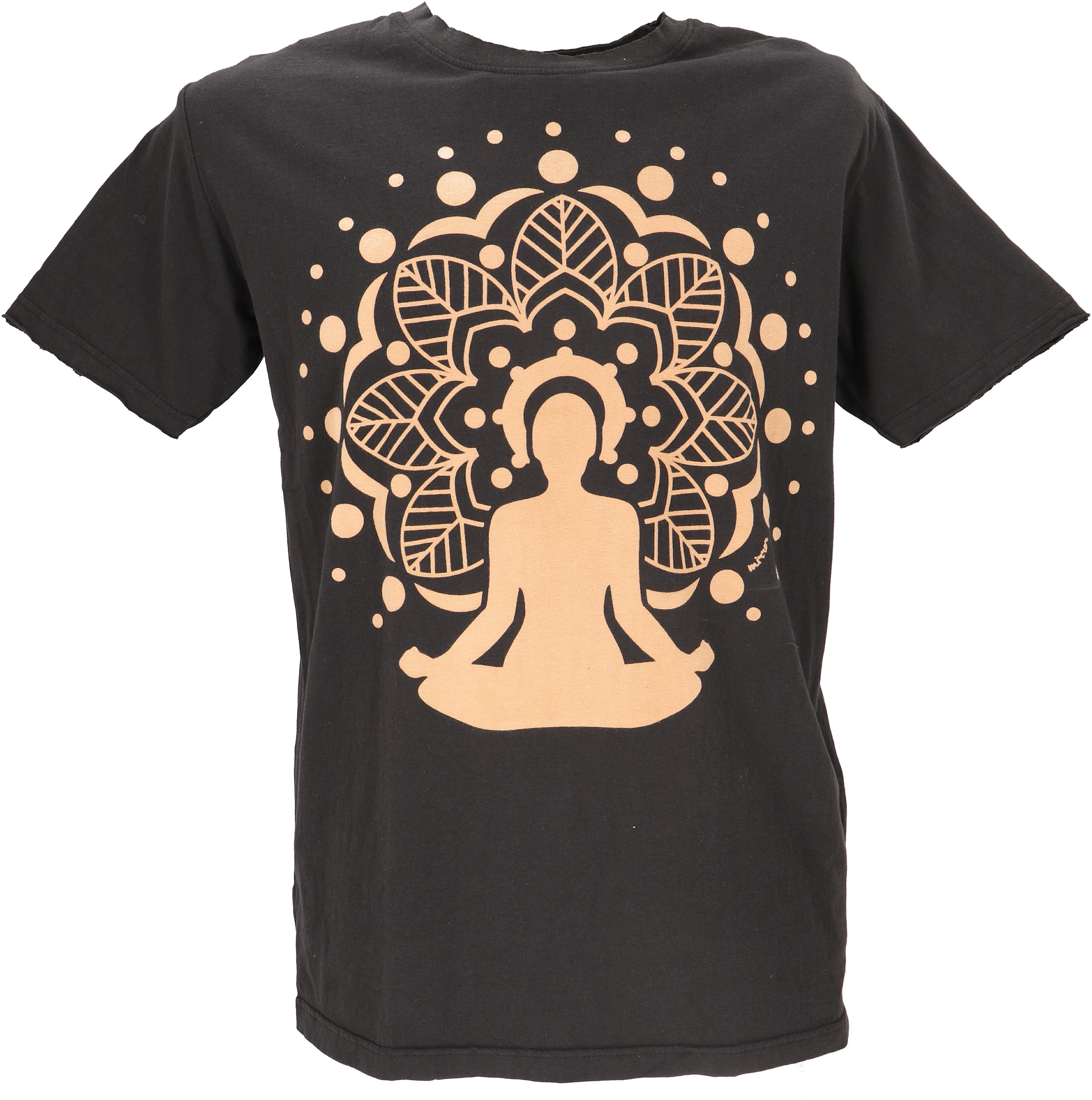 Meditation/schwarz T-Shirt Guru-Shop Yoga - Style, alternative T-Shirt, Festival, Bekleidung T-Shirt Mirror Goa